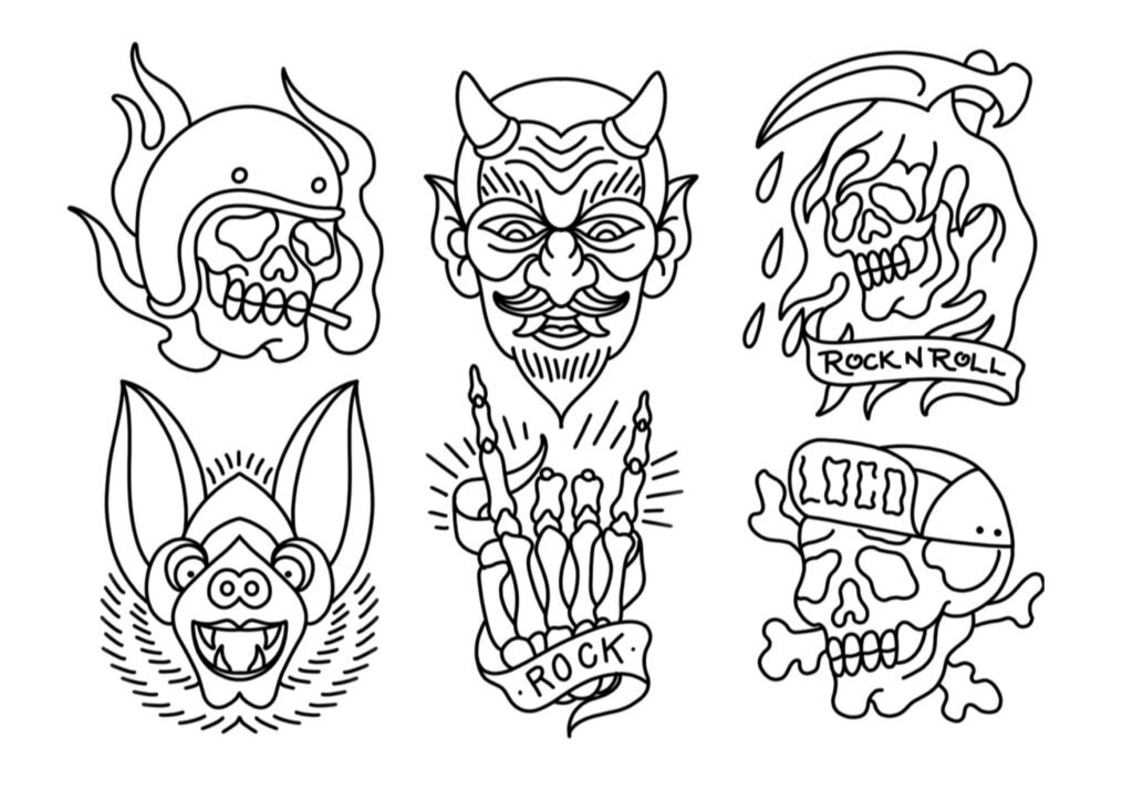 Bike Tattoo Flash Old Sarum Tattoo
