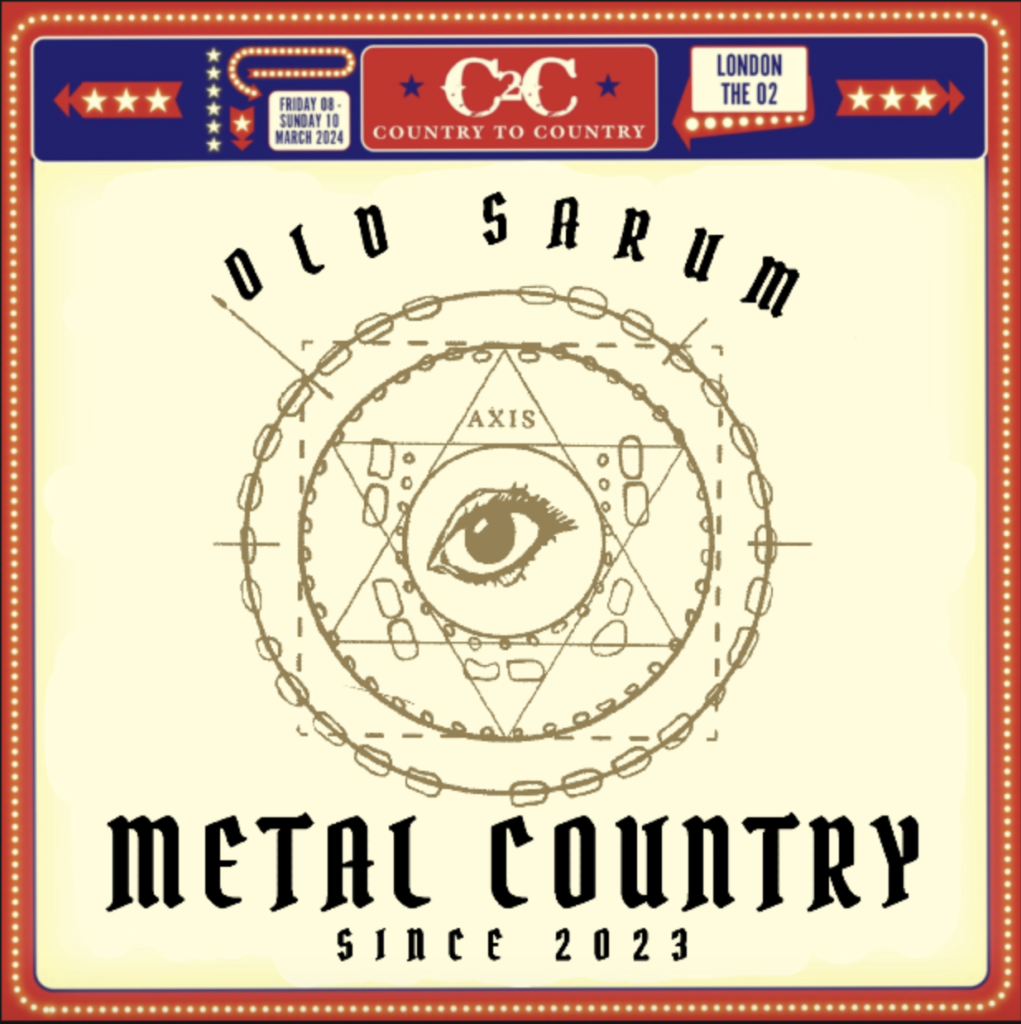 Old Sarum Metal Country Country 2 Country logo cross over