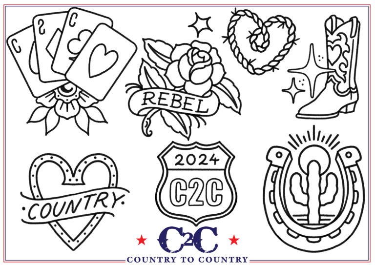 Country to country 2025 old sarum tattoo flash sheet