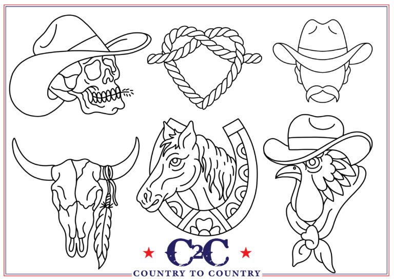Country to country 2025 old sarum tattoo flash sheet
