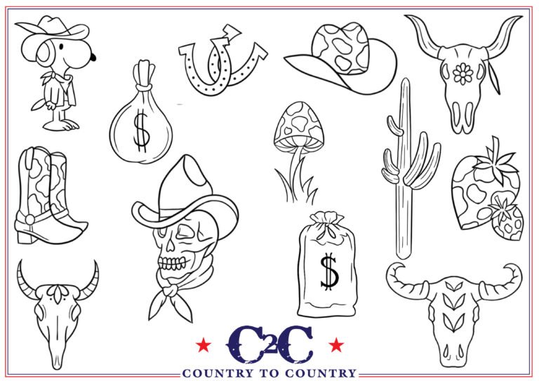 Country to country 2025 old sarum tattoo flash sheet