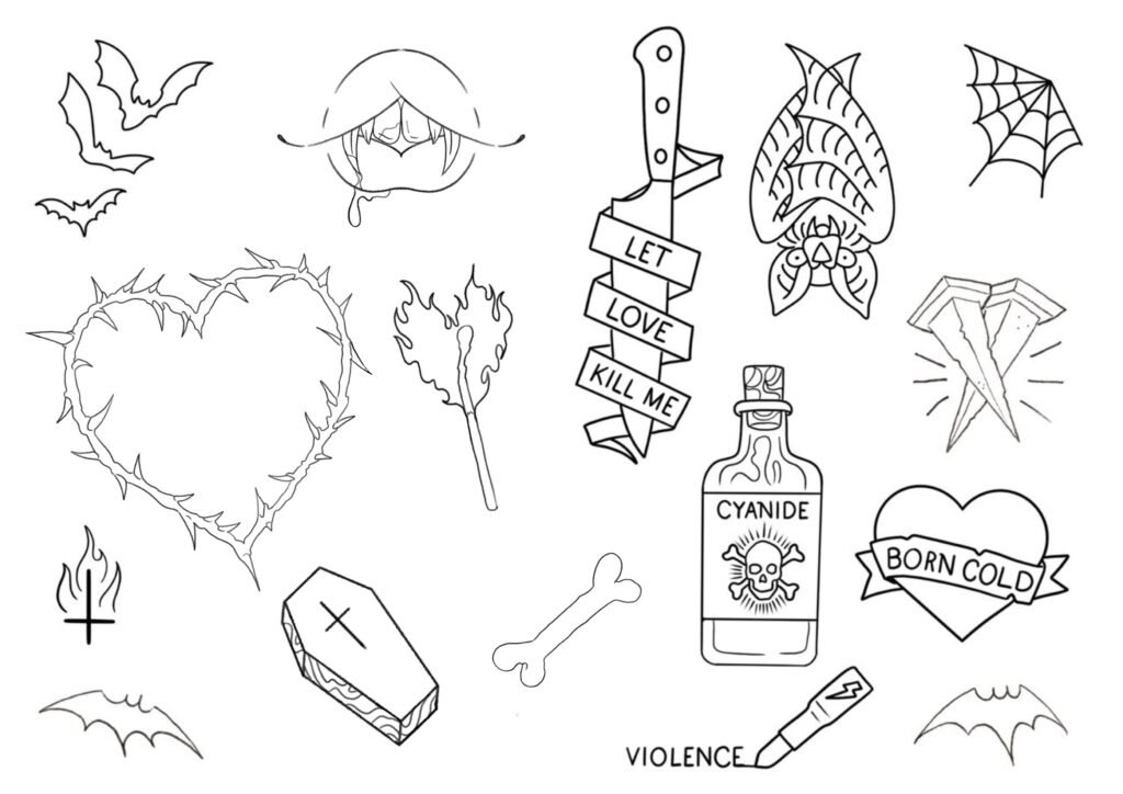 Creeper Tattoo Flash old Sarum Tattoo